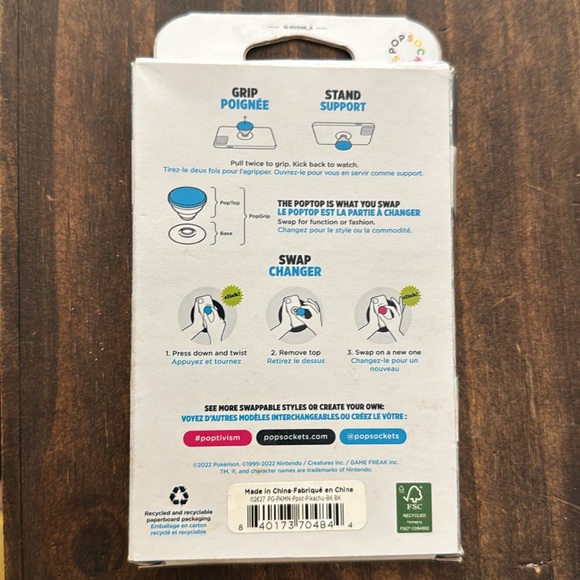 NIB Pokémon picachu pop sockets phone grip - Picture 2 of 2